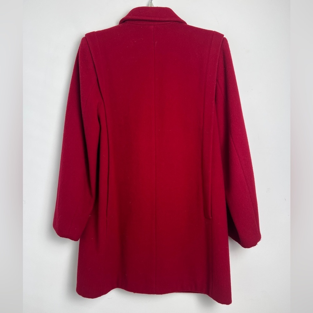 Vintage Forecaster Of Boston Red Wool Blend Double Breasted Mid Length Coat 9/10 - Picture 2 of 8